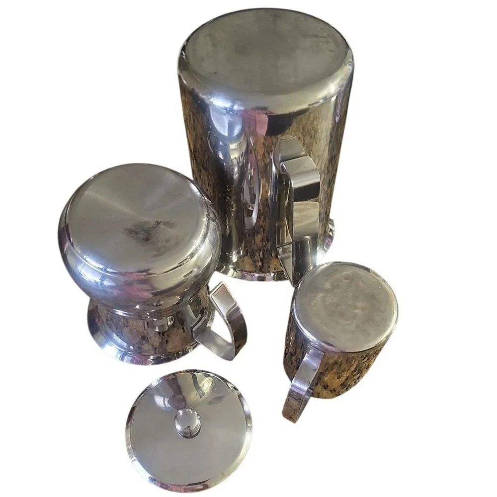 Vintage‎ Rena Ware Pitcher & Stainless Steel Serving Jug Set 3 Pc Barista Coffee